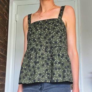 Ann Taylor Floral Peplum Tank Top